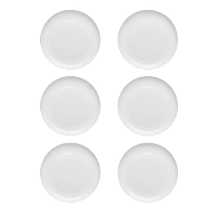6PK Ecology 21cm Canvas Side Plate Coupe Dinnerware - White