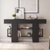 Advwin 140cm Console Table with 2 Drawers Hallway Entryway Table Sofa Table Black