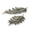 Set Of 2 Ssh Collection Oak 31 And 51cm Long Decorative Leaves - Nickel