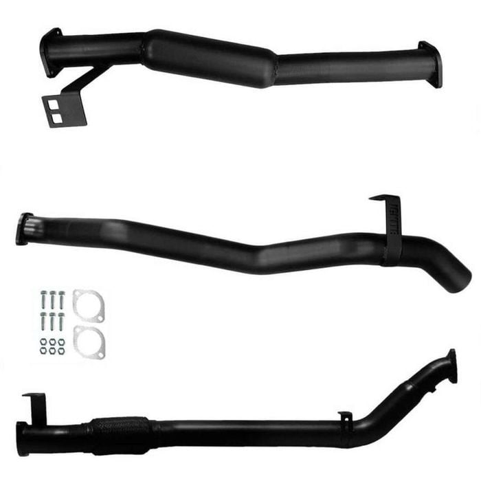 Ignite Exhausts Turbo Back For Toyota Landcruiser 76 Series V8 Wagon 3" No Cat With Hotdog Black Aluminised Steel