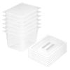 SOGA 1/2 GN Polycarbonate Food Pan 200mm Clear 6 Pack with Lids