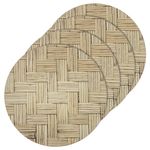 4pc Ladelle Hardboard Cork Backed Seagrass Kitchenware Placemat 30x30cm