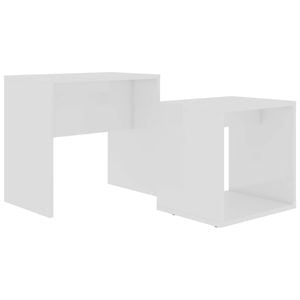 vidaXL Coffee Table Set White Engineered Wood Accent Nesting Table Furniture
