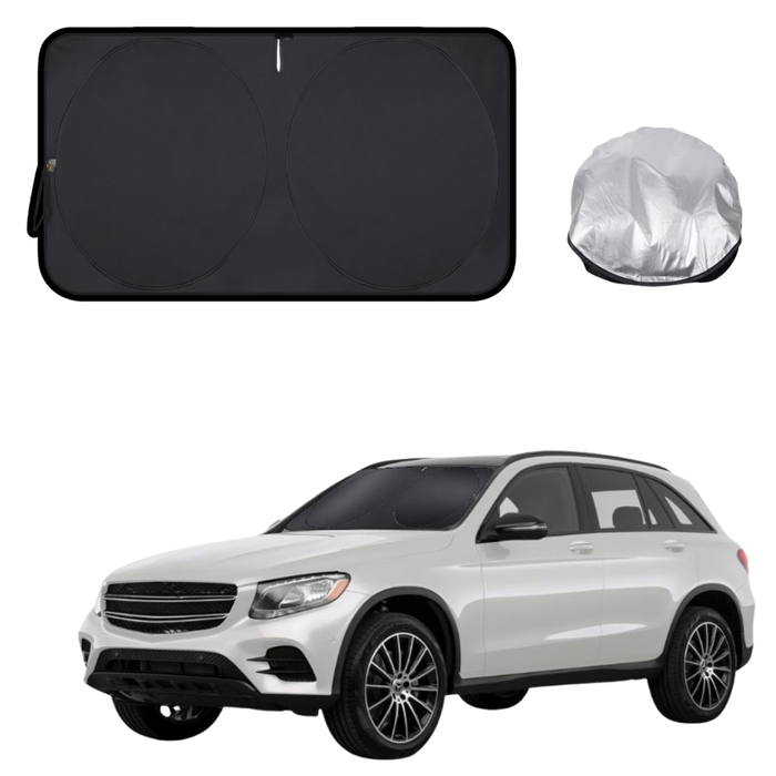 Front Windscreen Sun Shade for Mercedes-Benz GLC 2015 - 2022 SUV (X253) - Standard 150 x 85 cm - Black