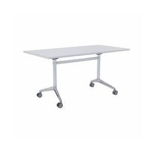 Olg Modulus Flip Table White And Silver Frame White Top L1500mm X W600mm
