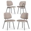 Familand Dinging Chairs Set of 4 Padded Seat Kitchen Living Room Chair Corduroy in Khaki