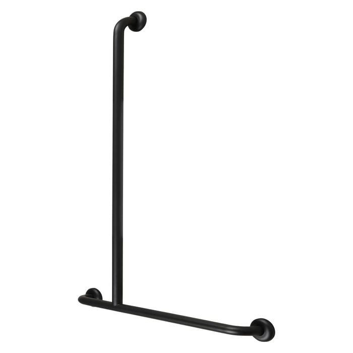 Metlam Australia 1100mm x 700mm Designer Black Offset Left Hand Shower Grab Rail