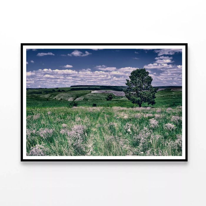 Flowers with a Tree under a Sky  Print 100% Australian Made 120x90cm  (Poster)