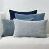 Gioia Casa Corduroy Velvet Cushion Covers - Soft Velvet Fabric with Hidden Zipper - Gradient Blue, 30cm x 50cm (Pack of 4)