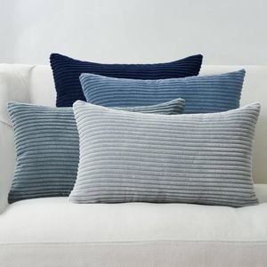 Gioia Casa Corduroy Velvet Cushion Covers - Soft Velvet Fabric with Hidden Zipper - Gradient Blue, 30cm x 50cm (Pack of 4)