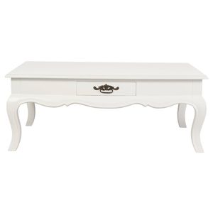 French Provincial 2 Drawer Coffee Table - White