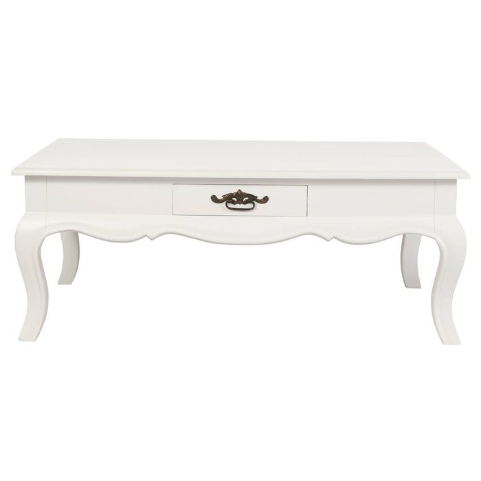 French Provincial 2 Drawer Coffee Table - White