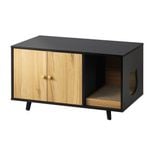 Alopet Wooden Cat Litter Box Enclosure Cabinet Sideboard W/ Scratcher