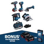 Bosch 18V Professional 5 Piece 2x5.0Ah Combo Kit 0615A5008W