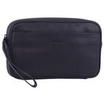 Pierre Cardin Mens Leather Organizer Bag Toiletry Case  Navy