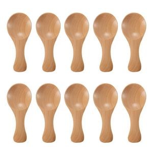 Anygleam Natural Wood 10 pcs Wooden Kitchen Spoon Kitchen Tableware