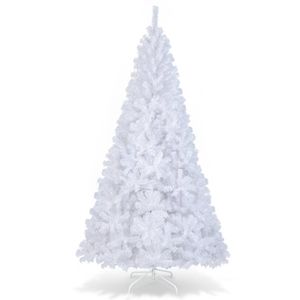 Costway 2.4M PVC Christmas Tree Indoor Outdoor Holiday Decoration White