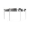 Argon Tableware Glass Storage Jars with Metal Lids - Silicone Seal - 550ml - Silver - Pack of 3