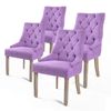 4X French Provincial Oak Leg Chair AMOUR - VIOLET - AMOUR | Violet | High Resilience Foam,Oakwood Legs