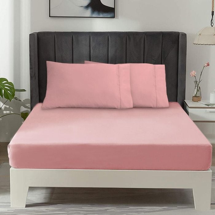 Ramesses 1500TC 100% Egyptian Cotton Fitted Sheet Combo Set |Queen - Rose Pink