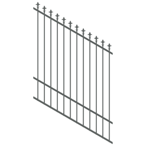 ProtectorAl 0350-1200W x 1500H Monument Spear Top Pool Fence Panel Raked 16-30º