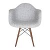 SK Designer Living | Replica Eames DAW Eiffel Chair | Fabric & Walnut - Textured Light Grey