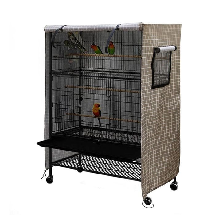 Catzon Waterproof Bird Cage Cover Washable Blackout Drape Universal-plaid