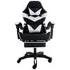 Sarantino Cueva Reclining High Back Office Gaming Chair with Retractable Footrest Office Computer Seating BKWH