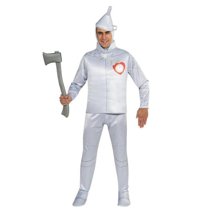 Tin Man Halloween Costume for Adults Wizard of Oz Deluxe Suit with Funnel Hat and Top, STANDARD