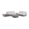 Acapulco Package A - Outdoor Wicker And Teak Lounge With Sunbrella Cushions - Brushed Grey,  Silver