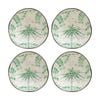 4pk Lvd Palm Deep Green Round Coconut Capiz Trinket/jewellery Bowl 13x13x6cm