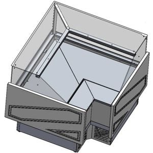 Tecnodom By Fhe Series Mr Corner Deli Display W/ Storage & Castors  - Deli Display Fridges (tdmr-e)