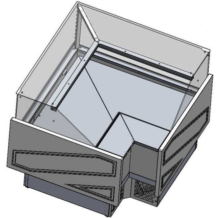Tecnodom By Fhe Series Mr Corner Deli Display W/ Storage & Castors  - Deli Display Fridges (tdmr-e)