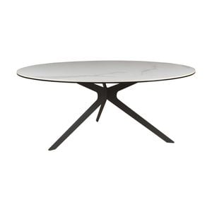 Neo 90cm Coffee Table Ceramic Tempered Glass Top White