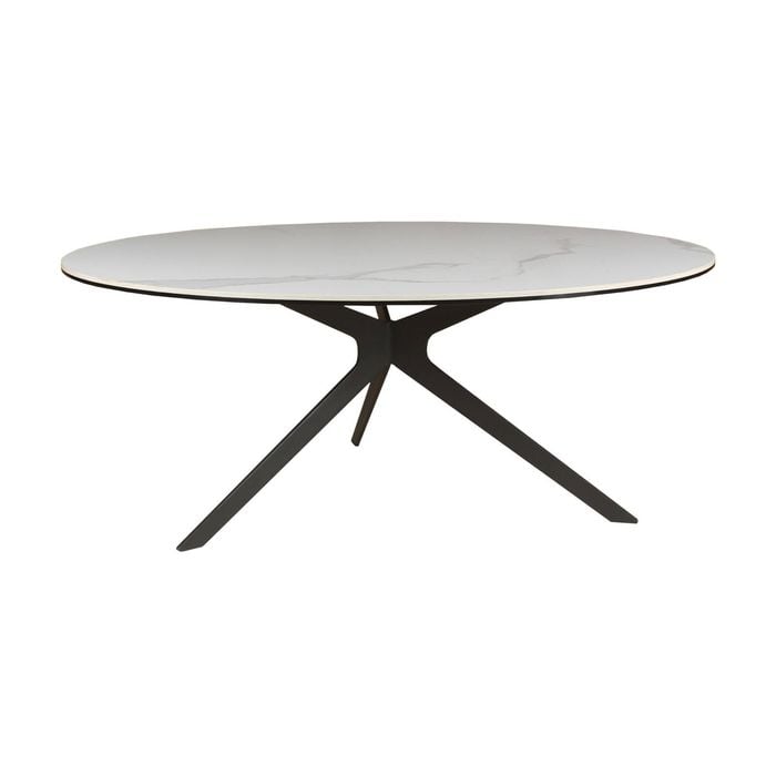Neo 90cm Coffee Table Ceramic Tempered Glass Top White