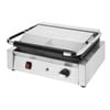 Apuro Bistro Large Contact Grill Commercial Kitchen Cooking Equipment 210x380x395mm Stainless Steel Cast Iron Flat Plates