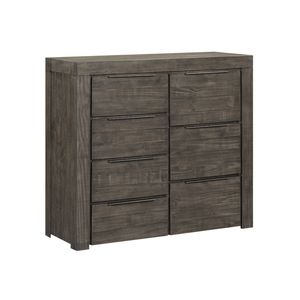 Tallboy 7 Storage Drawers with Slim Metal Handles In Grey
