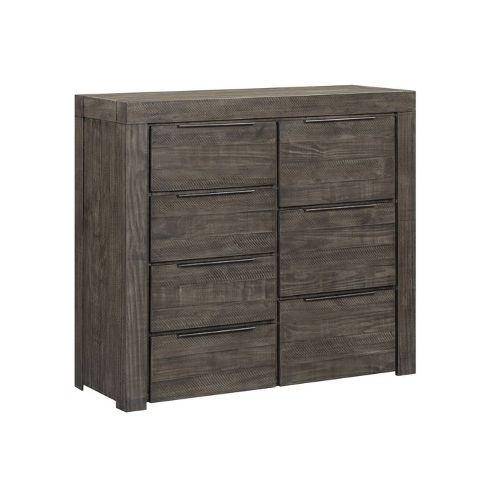 Tallboy 7 Storage Drawers with Slim Metal Handles In Grey