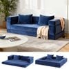 Homfurn Convertible Folding Sofa Bed – 3-in-1, Velvet, High-density Foam, No Assembly, 300kg Capacity, Blue