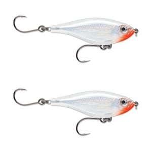2x Rapala 8cm X Rap Twitchin' Mullet Slow Sink Glidebait Fish Lure -Glass Ghost