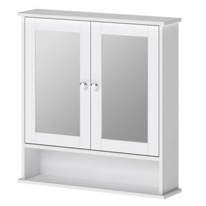 Levede 2 Door  Bathroom Mirror Cabinet - White