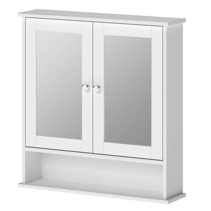 Levede 2 Door  Bathroom Mirror Cabinet - White