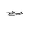 Ignite Laser Eurocopter AS332 Super Puma - Heavy-Lift Utility Helicopter Silhouette Metal Wall Art Coated Black 47 inch - 120 cm