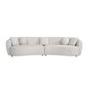 Elegant Curved Cream Fabric Sofa