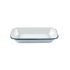 Urban Style Enamelware 14cm Pickle Tray w/ Blue Rim - White