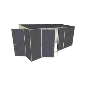 Build-a-Shed 1.5 x 4.5 x 2m Hinged Door Tunnel Shed with Hinged Side Door - Grey