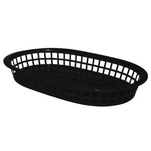 Olympia Food Basket Oval Polypropylene Black 6 Pack Commercial Serving Trays