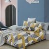 300tc Geo Mustard Reversible Cotton Geometric Quilt Cover Set Queen