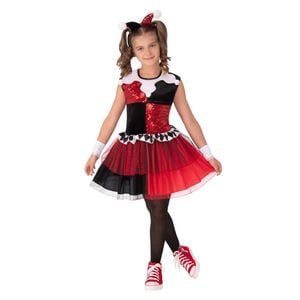 Dc Comics Harley Quinn Deluxe Tutu Girls Dress Up Party Costume Size 3-5yr