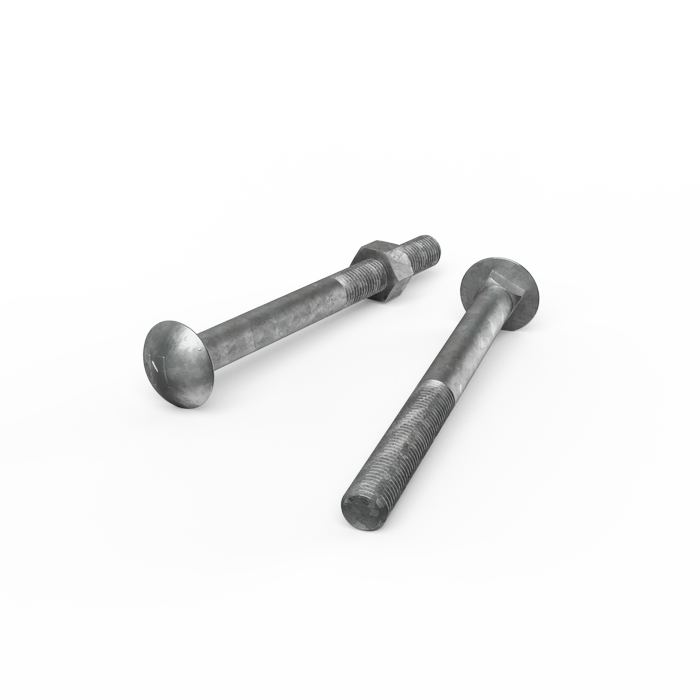 ZENITH M16 x 180mm Hot Dip Galvanised Cup Head Bolts & Nuts - Each